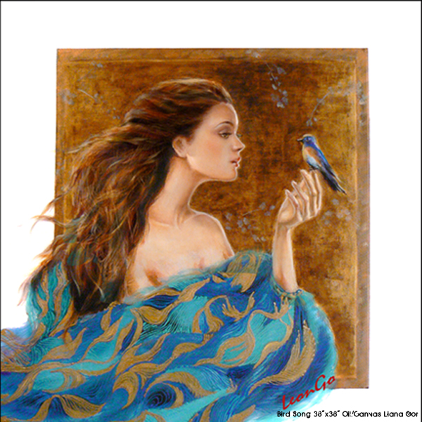 Liana Gor - Bird Song - 38x38 - Oil on Canvas